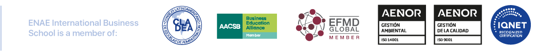 ENAE INTERNATIONAL BUSINESS SCHOOL está certificada por AENOR, CLADEA y AACSB.